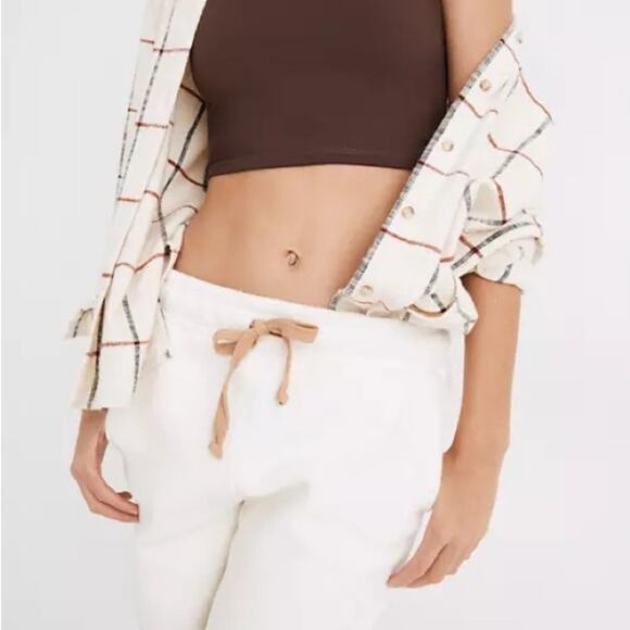 NWT Madewell Betterfleece Retro Cozy Sweatpants Off White Pockets Size XS Lounge - Picture 13 of 13